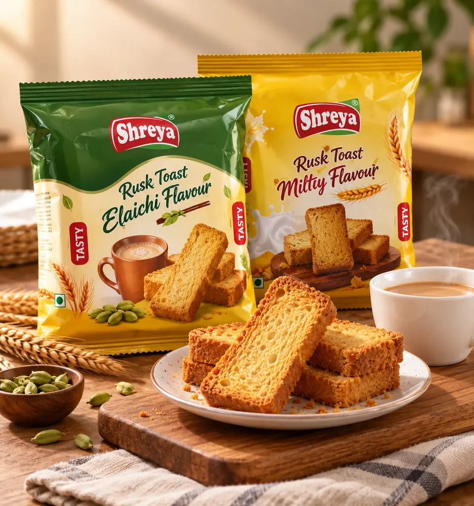 Shreya Agro Foods Rusk Toast (Elaichi & Milty Flavour)
